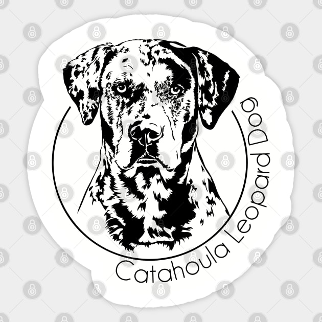 Catahoula Leopard Dog Portrait Sticker by wilsigns